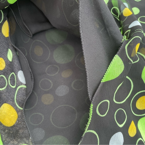 Y2K Abstract Neon Vintage Dress Women’s Small Retro Summer Outfit Green Yellow - Picture 3 of 6